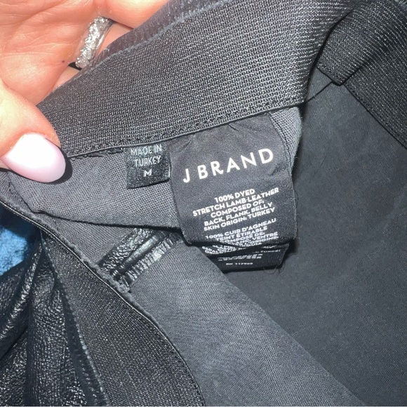 J Brand MACEY HIGH RISE PULL ON LEATHER LEGGINGS - Size M - Picture 6 of 12